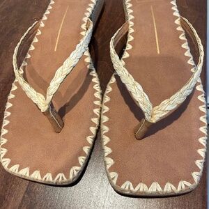 Dolce vita raffia and suede sandals